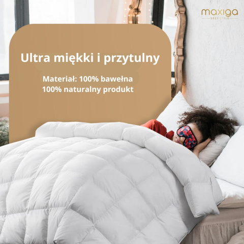 Kołdra Puchowa 155x220 100% Miękkiego Puchu i Pierza