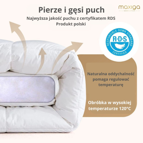 Kołdra Puchowa 160x220 100% Miękkiego Puchu i Pierza